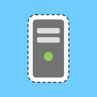 Cutting line sticker system block. Computer components elements. vector