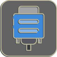 Icon vga. Computer components elements. Icon in embossed style. vector