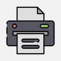 Icon printer. Computer components elements. Icon in filled line style. vector