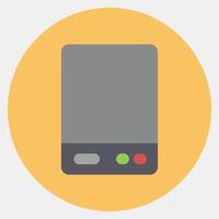 Icon external hard drive. Computer components elements. Icon in color mate style. vector