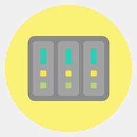 Icon data center. Computer components elements. Icon in color mate style. vector