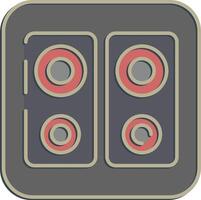 Icon music device. Computer components elements. Icon in embossed style. vector