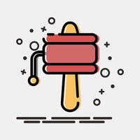 Icon buddhist rattle. Buddhism and vesak elements. Icon in MBE style. vector