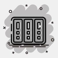 Icon data center. Computer components elements. Icon in comic style. vector