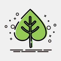 Icon leaf. Buddhism and vesak elements. Icon in MBE style. vector