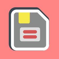 Sticker floppy disk. Computer components elements. vector