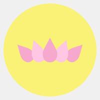 Icon lotus. Buddhism and vesak elements. Icon in color mate style. vector