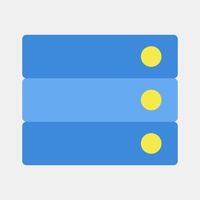 Icon database. Computer components elements. Icon in flat style. vector