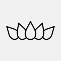 Icon lotus. Buddhism and vesak elements. Icon in line style. vector