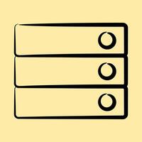 Icon database. Computer components elements. Icon in hand drawn style. vector