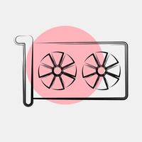 Icon graphics. Computer components elements. Icon in color spot style. vector