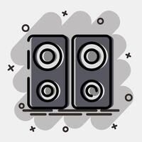 Icon music device. Computer components elements. Icon in comic style. vector