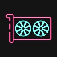 Icon graphics. Computer components elements. Icon in neon style. vector
