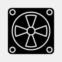 Icon cooling fan. Computer components elements. Icon in glyph style. vector