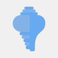 Icon conch shell. Buddhism and vesak elements. Icon in flat style. vector