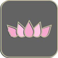 Icon lotus. Buddhism and vesak elements. Icon in embossed style. vector