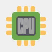 Icon processor. Computer components elements. Icon in flat style. vector
