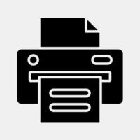 Icon printer. Computer components elements. Icon in glyph style. vector