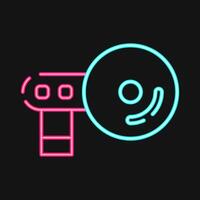 Icon navigation. Computer components elements. Icon in neon style. vector