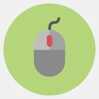 Icon mouse. Computer components elements. Icon in color mate style. vector