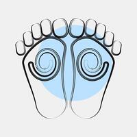 Icon buddha feet. Buddhism and vesak elements. Icon in color spot style. vector