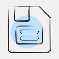 Icon floppy disk. Computer components elements. Icon in color spot style. vector
