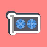 Sticker graphics. Computer components elements. vector