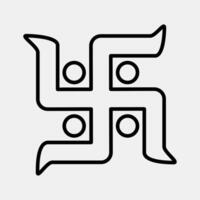 Icon swastika. Buddhism and vesak elements. Icon in line style. vector