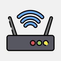 Icon router. Computer components elements. Icon in filled line style. vector
