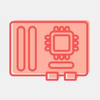 Icon motherboard. Computer components elements. Icon in two tone style. vector