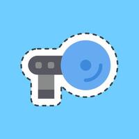 Cutting line sticker navigation. Computer components elements. vector