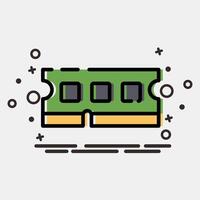 Icon ram. Computer components elements. Icon in MBE style. vector