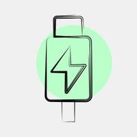 Icon thunderbolt. Computer components elements. Icon in color spot style. vector