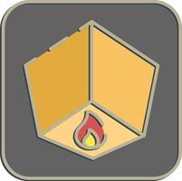 Icon sky lantern. Buddhism and vesak elements. Icon in embossed style. vector