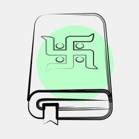 Icon holy book. Buddhism and vesak elements. Icon in color spot style. vector