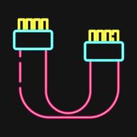 Icon sata. Computer components elements. Icon in neon style. vector