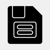 Icon floppy disk. Computer components elements. Icon in glyph style. vector