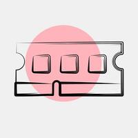 Icon ram. Computer components elements. Icon in color spot style. vector