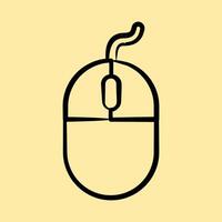 Icon mouse. Computer components elements. Icon in hand drawn style. vector