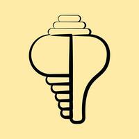 Icon conch shell. Buddhism and vesak elements. Icon in hand drawn style. vector