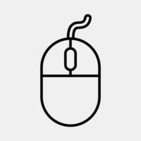 Icon mouse. Computer components elements. Icon in line style. vector