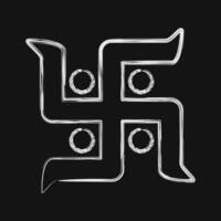 Icon swastika. Buddhism and vesak elements. Icon in chalk style. vector