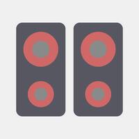 Icon music device. Computer components elements. Icon in flat style. vector