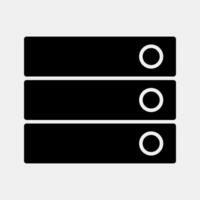 Icon database. Computer components elements. Icon in glyph style. vector