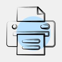 Icon printer. Computer components elements. Icon in color spot style. vector