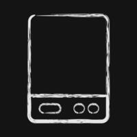 Icon external hard drive. Computer components elements. Icon in chalk style. vector