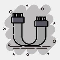 Icon sata. Computer components elements. Icon in comic style. vector