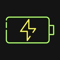 Icon battery. Computer components elements. Icon in neon style. vector