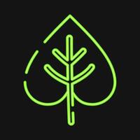 Icon leaf. Buddhism and vesak elements. Icon in neon style. vector