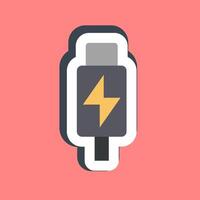 Sticker thunderbolt. Computer components elements. vector